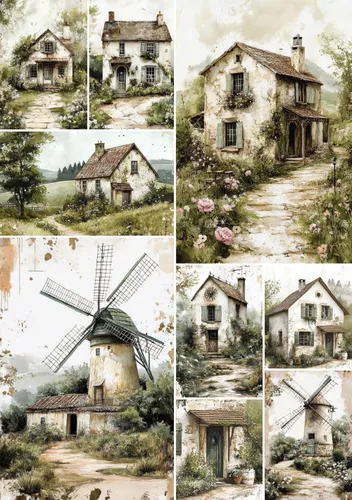 Miniatura 30 de Papel de arroz para decoupage A4, papel vintage para decoupage, papel vintage (Highland de Navidad - 2 hojas)