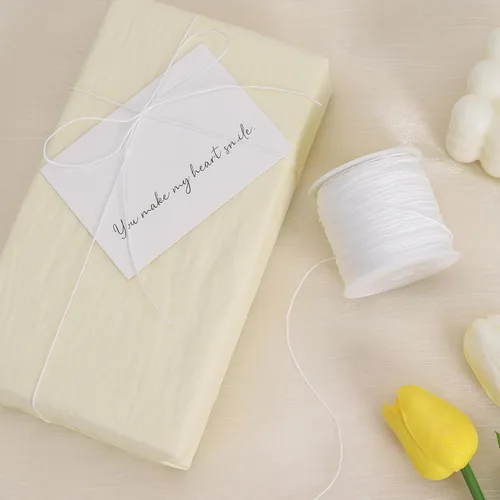 Miniatura 6 de Cordón de nailon blanco de 110 yardas de 0.031 in, cuerda de campanilla de viento para hacer pulseras, collares, joyas, cuerda de nailon satinado