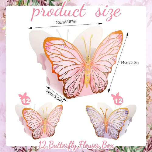 Miniatura 2 de Tenceur 24 centros de mesa de mariposa para mesas, baby shower, despedida de soltera, decoración de mesa de mariposa para decoración de fiestas