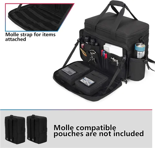 Miniatura 4 de Trunab Patrol Bag - Organizador de asiento delantero de coche para policía, bolsa de servicio militar con funda para laptop de 15.6 pulgadas
