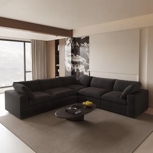 Miniatura 19 de Cloud - Sofá modular convertible de 80.3 pulgadas en forma de L para sala de estar con otomana de almacenamiento, sofás profundos minimalistas
