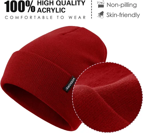 Miniatura 7 de Gorro de punto para hombre y mujer, gorro de punto cálido y holgado con puños