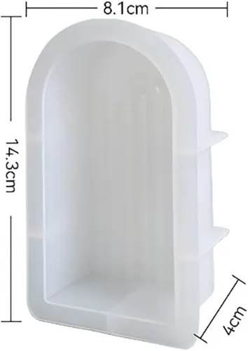 Miniatura 8 de Surakey Juego de 3 piezas de moldes de silicona geométrica de arco iris epoxi en forma de U, molde de vela de arco hecho a mano para bricolaje
