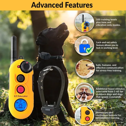 Miniatura 2 de E-Collar Educator EZ-900 - Collar de entrenamiento de perros de 1/2 milla para perros Sm & Med (más de 10 libras) - Control remoto LCD ergonómico