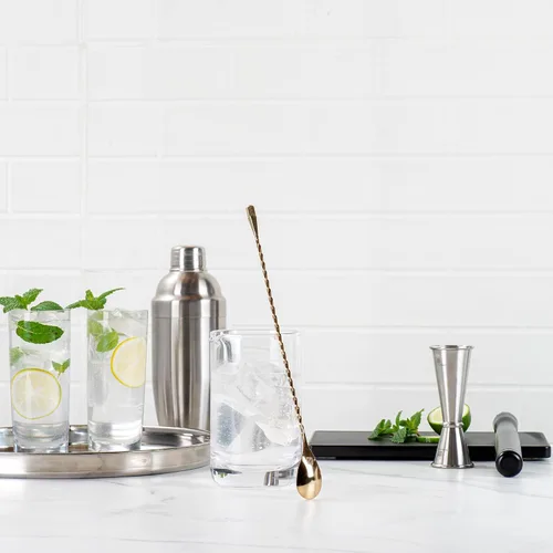 Miniatura 3 de Restaurantware Bar Lux - Cuchara de barra de 12 pulgadas, 1 cuchara agitadora de cóctel con mango de sacacorchos – Cuchara de mezcla de cóctel