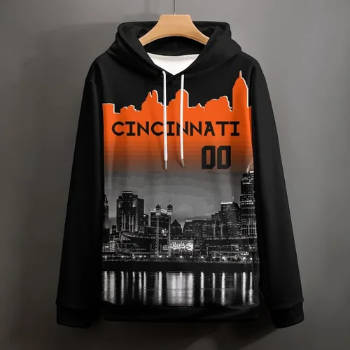 Miniatura 13 de Custom Football Hoodies City Night Skyline Personalized Sweatshirt Name Number Fan Gift Pullover for Men Women Youth