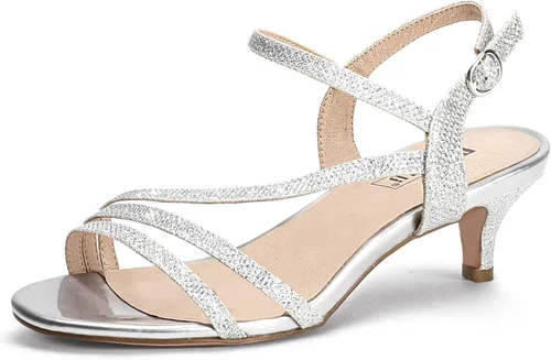 IDIFU Sandalias elegantes con tirantes delgados de 2 pulgadas para mujer, tacón bajo de gatito, puntera abierta, zapatos de vestir para mujer y dama