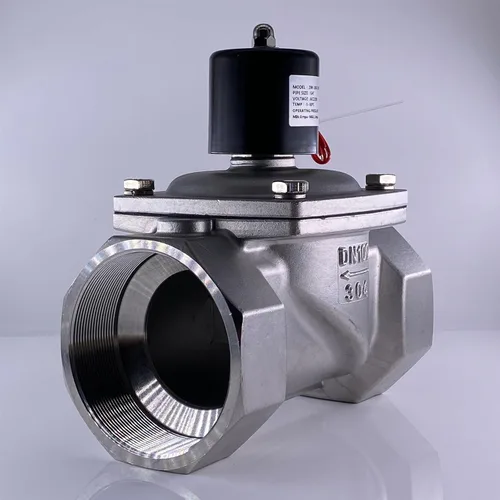 Miniatura 4 de DN100 4in 304 Stainless Steel Normally Closed Solenoid Valve, AC220V DC24V Two-position Two-way Water Valve 1Pcs(220VAC_NBR 80 CELSIUS)