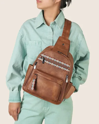Miniatura 3 de FADEON Bolso bandolera grande para mujer, bolso cruzado de cuero de diseñador antirrobo, riñoneras RFID para viajes
