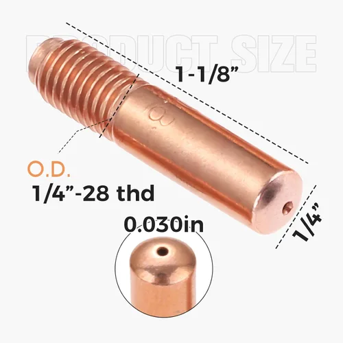Miniatura 2 de Kit de accesorios para pistola de soldadura MIG de 0.030 pulgadas, difusores de boquilla para Miller Millermatic M-10/15 Hobart H-9/10: 25 puntas