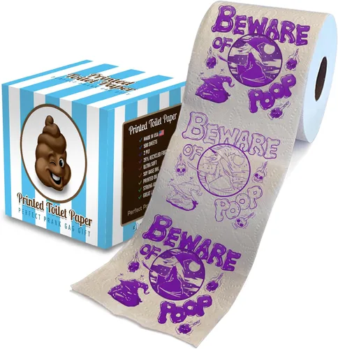 Miniatura 18 de Printed TP Papel higiénico impreso con texto en inglés "Beware of Devil" de Halloween, rollo de papel higiénico aterrador para sorpresa, broma, Rojo