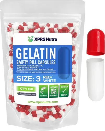Miniatura 44 de XPRS Nutra Cápsulas vacías de tamaño 3 – 1000 cápsulas vacías de gelatina – Pastillas de relleno de cápsulas de bricolaje – Cápsulas de gel de Rojo