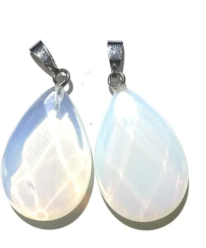 Miniatura 7 de LE SKY 12 colgantes de piedra natural en forma de gota de agua con forma de ágata de cristal facetado, piedra de Reiki para hacer joyas y collares