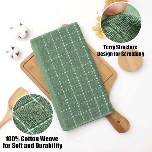Miniatura 2 de Homaxy Paños de cocina de rizo de algodón 100%, ultra suaves y absorbentes, adecuados para secar y lavar platos, paquete de 6, 12 x 12 pulgadas