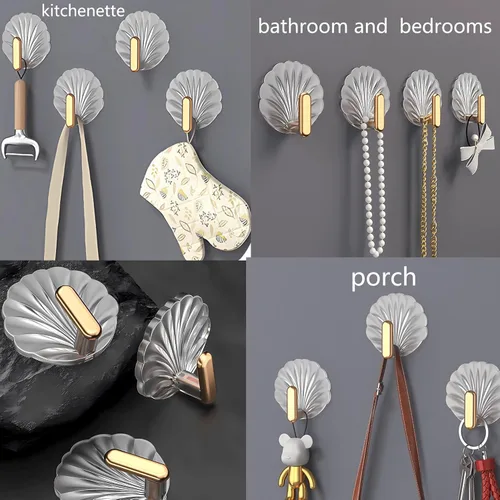 Miniatura 3 de 8 ganchos de baño, ganchos autoadhesivos para toallas, ganchos de pared para oficina, cocina, porche, dormitorio, transparente e impermeable