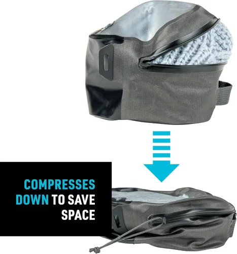 Miniatura 5 de Nite Ize Runoff Cubo de embalaje pequeño impermeable, bolsa de viaje impermeable IP67, bolsa seca con compresión, carbón