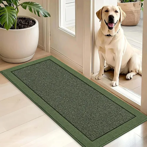 Miniatura 39 de BEQHAUSE Tapete para puerta interior de 20 x 32 pulgadas, tapete antideslizante para entrada, lavable, resistente a la suciedad, tapete