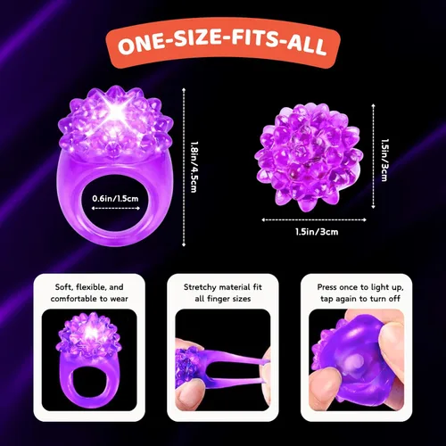 Miniatura 3 de Kangaroo - Lote de 18 anillos intermitentes Led de luz para juguetes