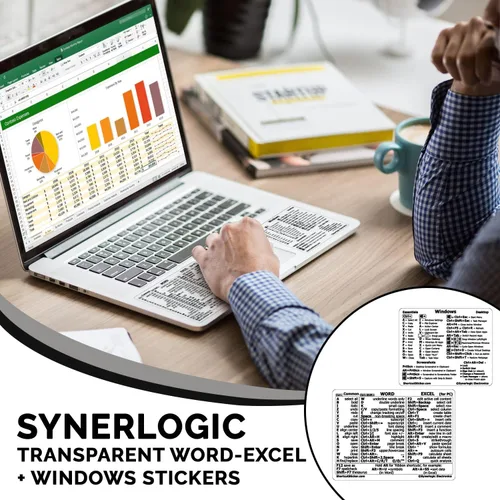 Miniatura 5 de SYNERLOGIC Guía de referencia rápida para Windows + Word/Excel (para Windows), adhesivos de acceso directo de teclado, vinilo sin residuos