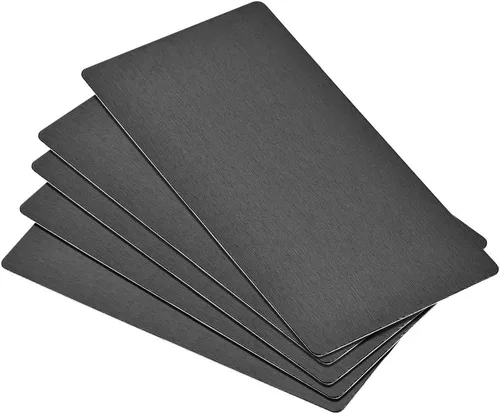 Miniatura 8 de uxcell Tarjeta de metal en blanco 2.598x1.772x0.020 in Placa de aluminio anodizado para bricolaje Impresión láser Grabado Negro 5