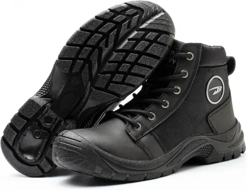 Miniatura 5 de NBUUNBU Botas de trabajo con punta de acero para hombres, zapatos de trabajo de seguridad, antideslizantes, resistentes a la abrasión