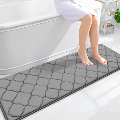 Miniatura 195 de OLANLY Alfombra de Baño de Espuma Viscoelástica de 24 x 16 pulgadas, Ultra Suave y Absorbente, Alfombras de Baño Antideslizantes, Cómodas, Lavables
