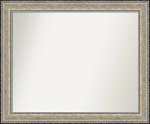 Miniatura 431 de Amanti Art Espejo de baño plateado para sobre fregadero, 28 x 47 pulgadas, espejo rectangular de plata imperial, marco de madera tradicional de gran