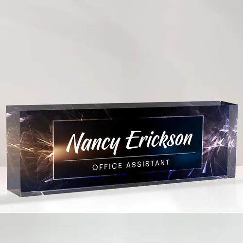 Miniatura 8 de Placa de nombre de escritorio personalizada, placas de identificación acrílicas personalizadas para escritorio, accesorio de oficina para mujeres