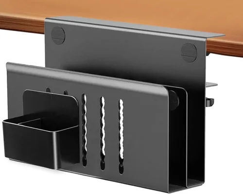 Miniatura 12 de Organizador lateral de escritorio, soporte para laptop con soporte magnético para bolígrafo, organizador de escritorio colgante sin taladros