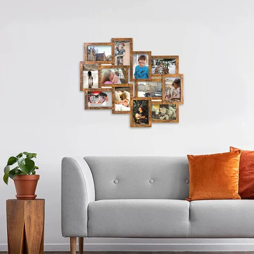 Miniatura 2 de J.M.Deco Marcos de Fotos Collage de 12 Aberturas Reunión Amigos Familia Memoria Marcos de Fotos para Decoración de Pared Marco de Fotos Selfie