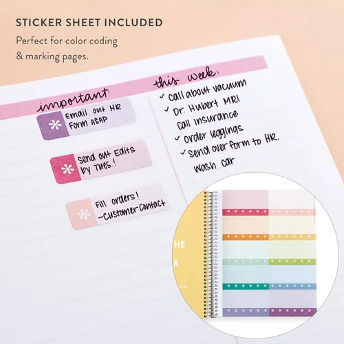 Miniatura 8 de Erin Condren Cuaderno de productividad con espiral de 8.5 x 11 pulgadas, diseño metálico Ahsoka Be Fearless, página funcional de productividad
