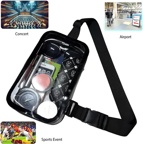 Miniatura 6 de Bolsa transparente aprobada para estadios, bolsa cruzada para el hombro, bolso de pecho para concierto, deporte, evento, festival, fiesta