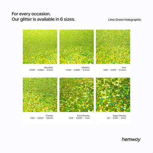 Miniatura 184 de Hemway - Purpurina para resina 100g, cristales metálicos plateados, copos súper gruesos para vasos de epoxi, cera de fusión