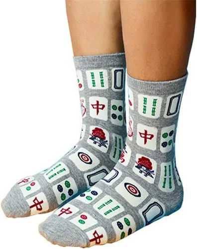 Miniatura 6 de Creative Mah Jong Print Novedosos Calcetines de algodón para hombres y mujeres