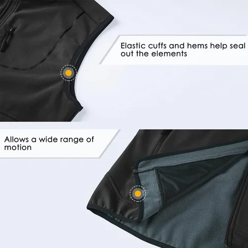 Miniatura 4 de Willit Chaleco de golf ligero con forro polar para hombre, chaqueta sin mangas para senderismo, correr
