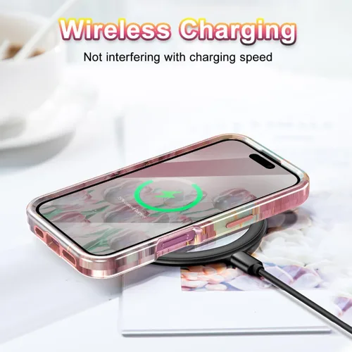 Miniatura 7 de Btscase Funda para iPhone 16 (2024), [probada en caídas de grado militar] Diseño de patrón de mármol delgado, resistente, a prueba de golpes