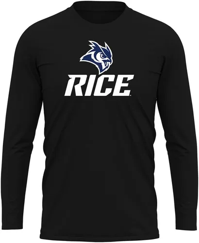 Miniatura 109 de Camisa deportiva de manga larga oficial de la NCAA Collegiate para hombre, colección negra con logotipo primario