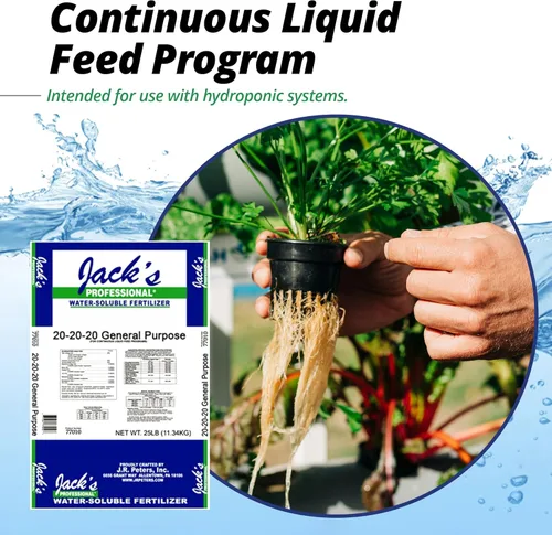 Miniatura 6 de Fertilizante de Propósito General Jack's Professional 20-20-20 Soluble en Agua con Micronutrientes para Plantas de Alimentación Intensa en Programas