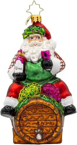 Miniatura 20 de Adorno de árbol de Navidad decorativo de vidrio hecho a mano europeo de Christopher Radko, Ardisia Crenata Claus