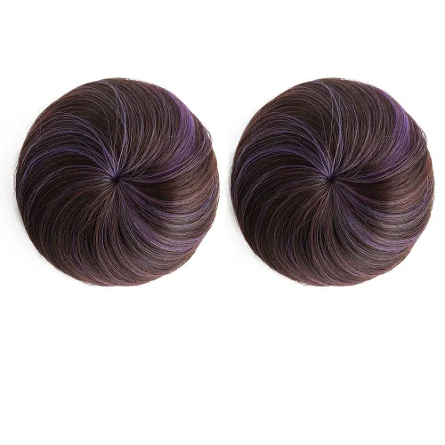 Miniatura 14 de Moños para el cabello, 2 unidades, color marrón, moño falso, para el lugar de trabajo, nupcial, boda, pelo updo para mujeres y abuelas