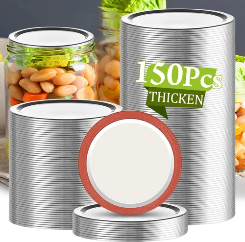 Miniatura 11 de Aliggbent 160 Pcs Tapas de Enlatado de Boca Regular 70MM Tapas Herméticas de Tipo Separable para Tarros Mason de Boca Regular, Tapas de Enlatado a
