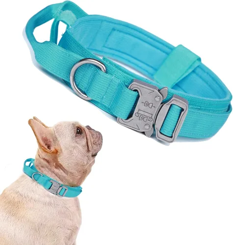 Miniatura 53 de Collar táctico para perro, ajustable, militar, de nailon, con asa de control y hebilla de metal resistente para perros medianos y grandes (negro, S)