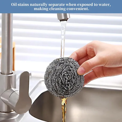 Miniatura 5 de Esponjas de fregado de acero inoxidable para fregar, sartén limpia y lana de acero para cocina y baño