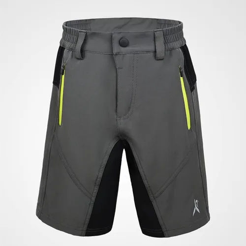 Miniatura 4 de Pantalones cortos de ciclismo acolchados con acolchado para niños y adolescentes, pantalones cortos de ciclismo de montaña, bolsillos con cremallera