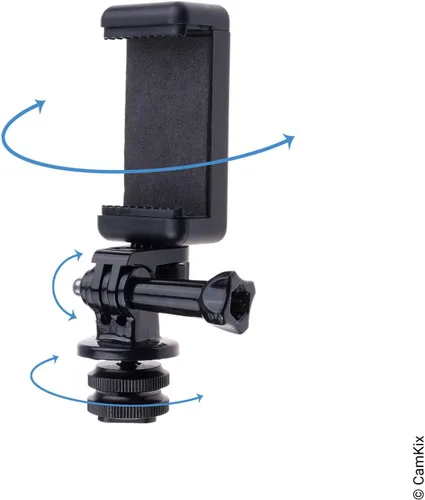 Miniatura 6 de CamKix Kit adaptador de montaje de zapata caliente compatible con teléfono, cámara de acción para el montaje flash de tu cámara DSLR - Graba tu