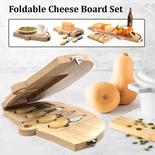 Miniatura 8 de Juego de tablas plegables de bambú para charcutería, juego de regalo único de tabla de cortar queso para mamá, papá, pareja o inauguración de la casa