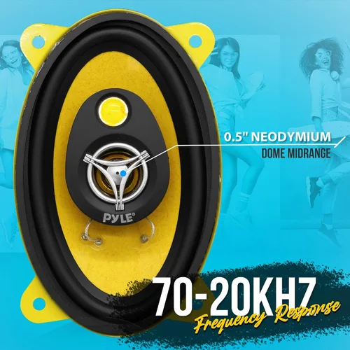 Miniatura 5 de Pyle Sistema de altavoces de tres vías para coche - Pro 4x6 pulgadas 180W 4 ohmios, tweeter medio, componentes de audio de sonido para estéreo
