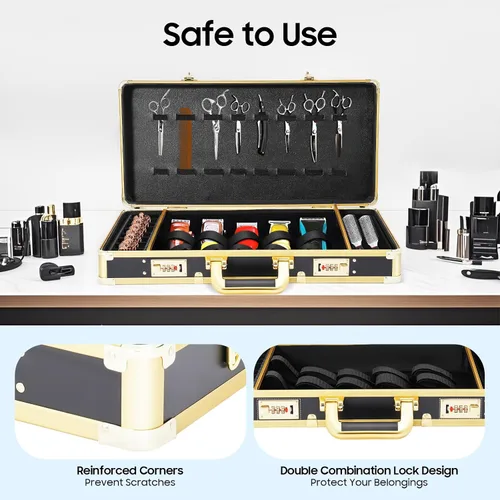 Miniatura 2 de Herramienta de peluquería Estuche de viaje para peluquería Clipper Trimmer Holder Caja organizadora Caja de herramientas con cerradura, kit de corte