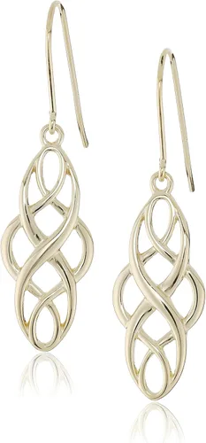 Amazon Essentials Aretes colgantes de plata de ley con nudo celta oxidado (anteriormente colección Amazon)