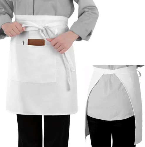 Miniatura 7 de Delantal Largo de Servidor con 2 Bolsillos, Atadura Extra Larga, Delantales Medios Ligeros para Hombres Mujeres Camarero Camarera Chef